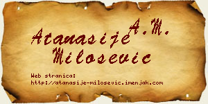 Atanasije Milošević vizit kartica